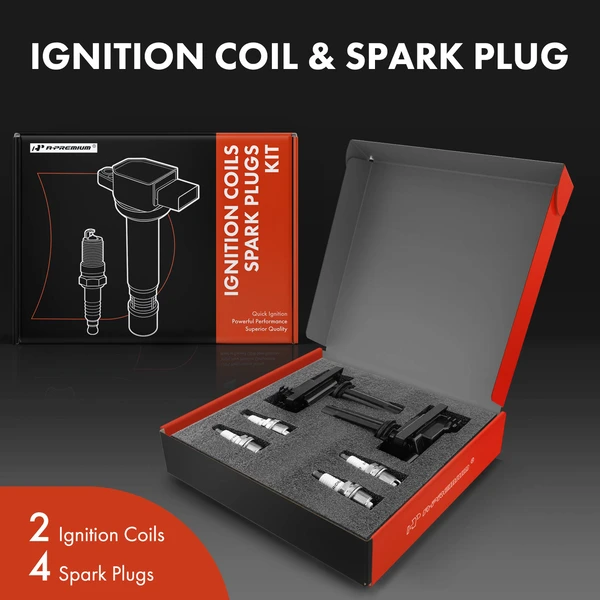 Ignition Coil and Spark Plug Kit Set of 6 Iridium Series, 3-Blade Terminal A-Premium APIC0531