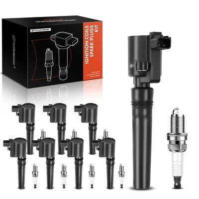 8 Pcs Black Ignition Coil & 8 Pcs IRIDIUM Spark Plug Kit
