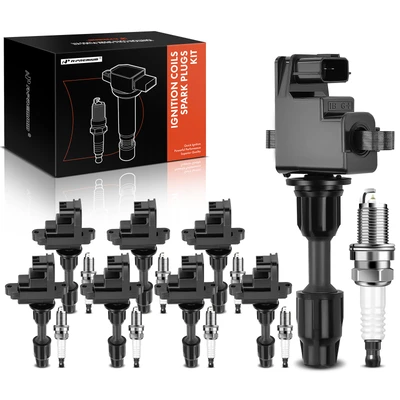 8 Pcs Black Ignition Coil & 8 Pcs IRIDIUM Spark Plug Kit