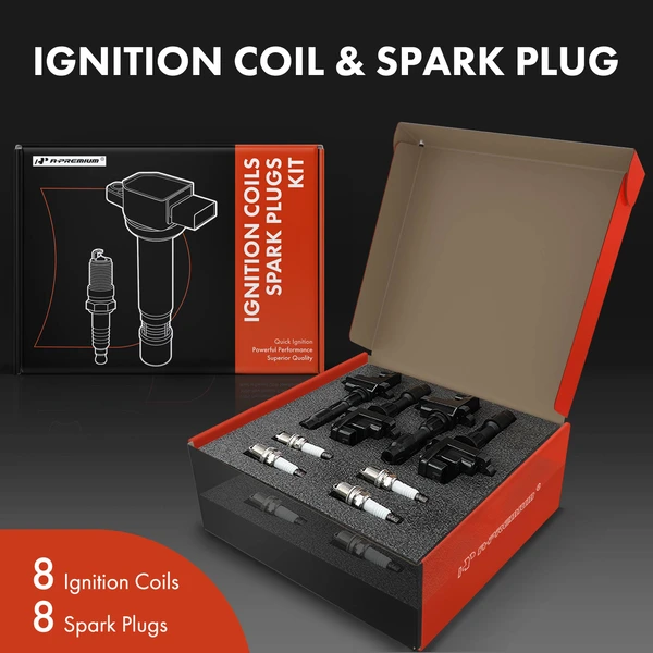 Ignition Coil and Spark Plug Kit Set of 16 Iridium Series, 3-Blade Terminal A-Premium APIC0533
