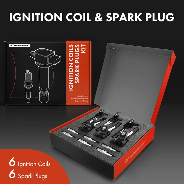 Ignition Coil and Spark Plug Kit Set of 12 Iridium Series, 4-Blade Terminal A-Premium APIC0651
