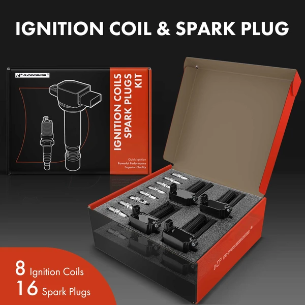 Ignition Coil and Spark Plug Kit Set of A Set of 24 Iridium Series, 3-Blade Terminal A-Premium APIC0535