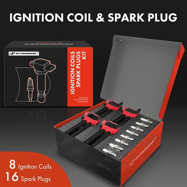 Ignition Coil and Spark Plug Kit Set of 24 Iridium Series, 3-Blade Terminal A-Premium APIC0536