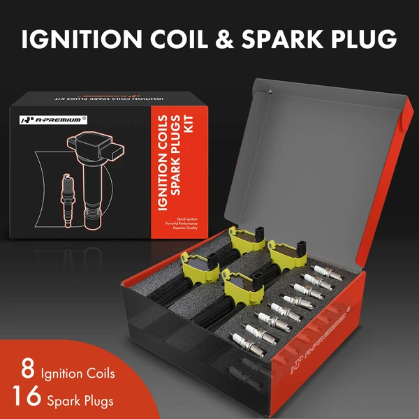 Ignition Coil and Spark Plug Kit Set of A Set of 24 Iridium Series, 3-Blade Terminal A-Premium APIC0537