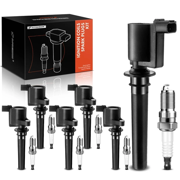 2003-2004 Mazda 6 Ignition Coil and Spark Plug Kit Set of A Set of 12 Iridium Series, 2-Blade Terminal A-Premium APIC0517