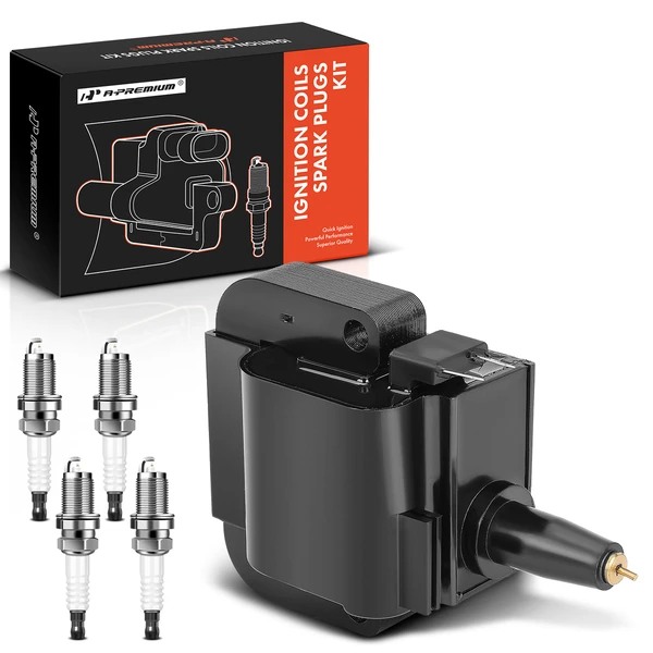 1997-1999 Acura CL Ignition Coil and Spark Plug Kit Set of A Set of 5 Iridium Series, 2-Blade Terminal A-Premium APIC0747