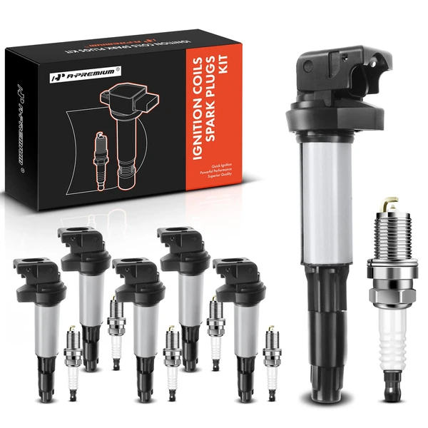 2004-2012 Rolls-Royce Phantom Ignition Coil and Spark Plug Kit Set of A Set of 12 Iridium Series, 3-Blade Terminal A-Premium APIC0518