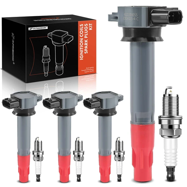 2010-2013 Mitsubishi Outlander Ignition Coil and Spark Plug Kit Set of 8 Iridium Series, 3-Blade Terminal A-Premium APIC0785