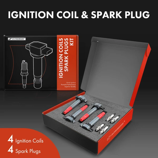 Ignition Coil and Spark Plug Kit Set of 8 Iridium Series, 3-Blade Terminal A-Premium APIC0785