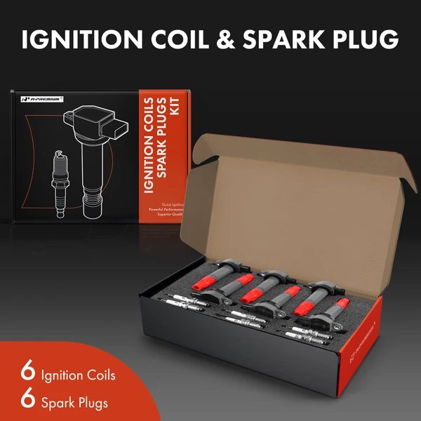 Ignition Coil and Spark Plug Kit Set of 12 Iridium Series, 3-Blade Terminal A-Premium APIC0835