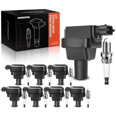 8 Pcs Black Ignition Coil & 8 Pcs IRIDIUM Spark Plug Kit