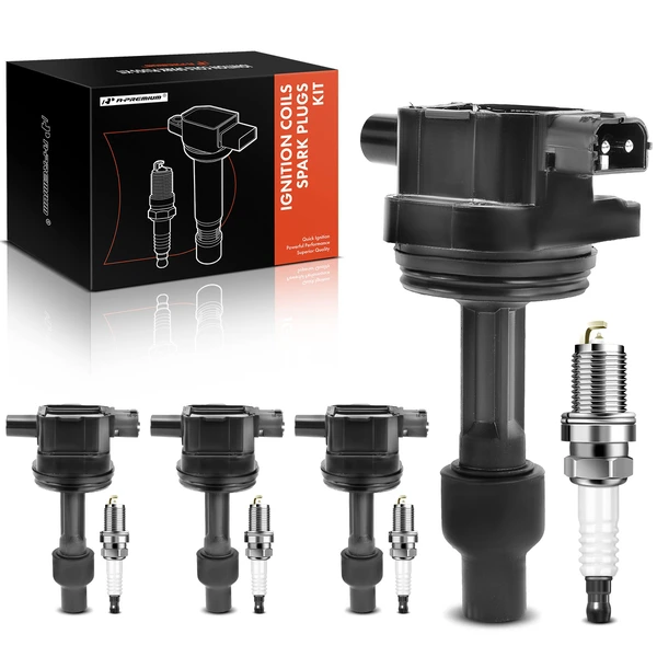 2000-2004 Volvo V40 Ignition Coil and Spark Plug Kit Set of A Set of 8 Iridium Series, 2-Pin Terminal A-Premium APIC0655