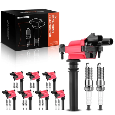 8x Red Ignition Coil & 16x Iridium Spark Plug