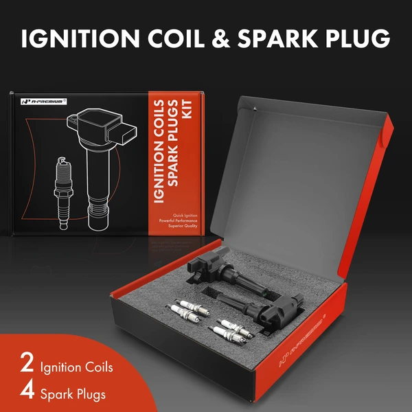Ignition Coil and Spark Plug Kit Set of 6 Iridium Series, 3-Blade Terminal A-Premium APIC0766