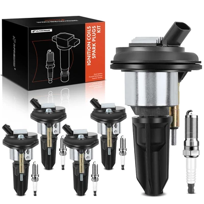 5 Pcs Black Ignition Coil & 5 Pcs IRIDIUM Spark Plug Kit