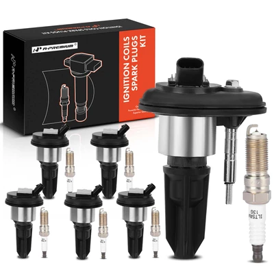 6 Pcs Black Ignition Coil & 6 Pcs IRIDIUM Spark Plug Kit
