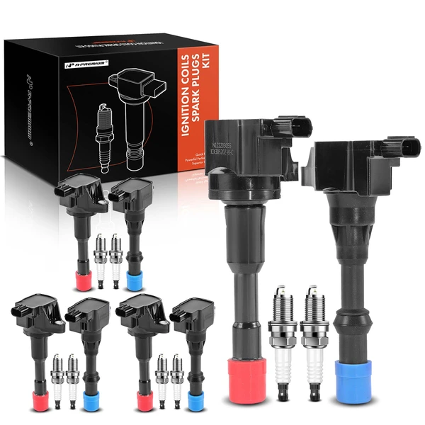 2003-2005 Honda Civic Ignition Coil and Spark Plug Kit Set of A Set of 16 Iridium Series, 3+3-Blade Terminal A-Premium APIC0765