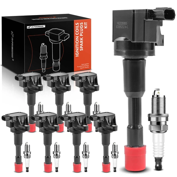 2003-2005 Honda Civic Ignition Coil and Spark Plug Kit Set of 16 Iridium Series, 3-Blade Terminal A-Premium APIC0786