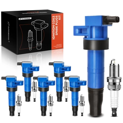 6 Pcs Blue Ignition Coil & 6 Pcs IRIDIUM Spark Plug Kit