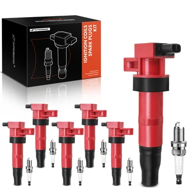 6 Pcs Red Ignition Coil & 6 Pcs IRIDIUM Spark Plug Kit
