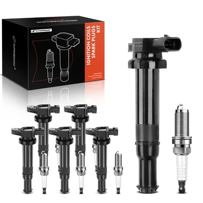 6 Pcs Black Ignition Coil & 6 Pcs IRIDIUM Spark Plug Kit