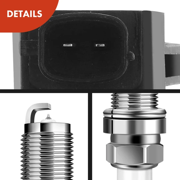Ignition Coil and Spark Plug Kit Set of A Set of 12 Iridium Series, 2-Blade Terminal A-Premium APIC0552