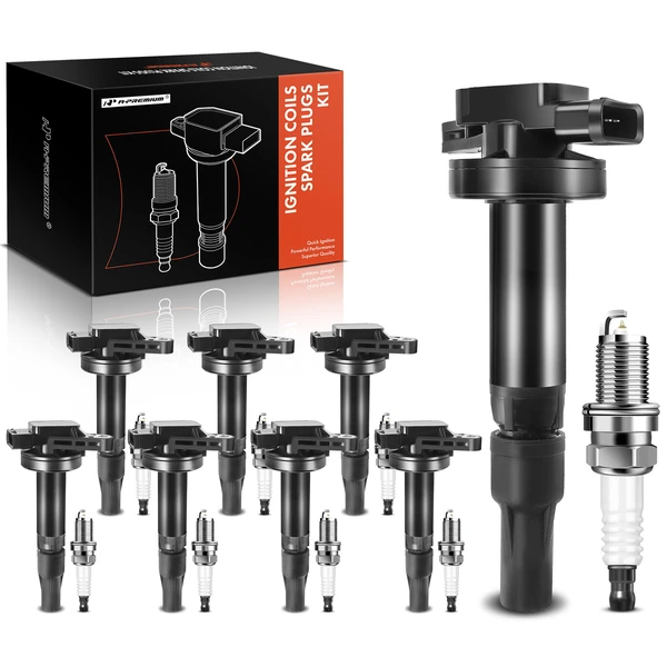 Ignition Coil and Spark Plug Kit Set of 16 Iridium Series, 4-Blade Terminal A-Premium APIC0555