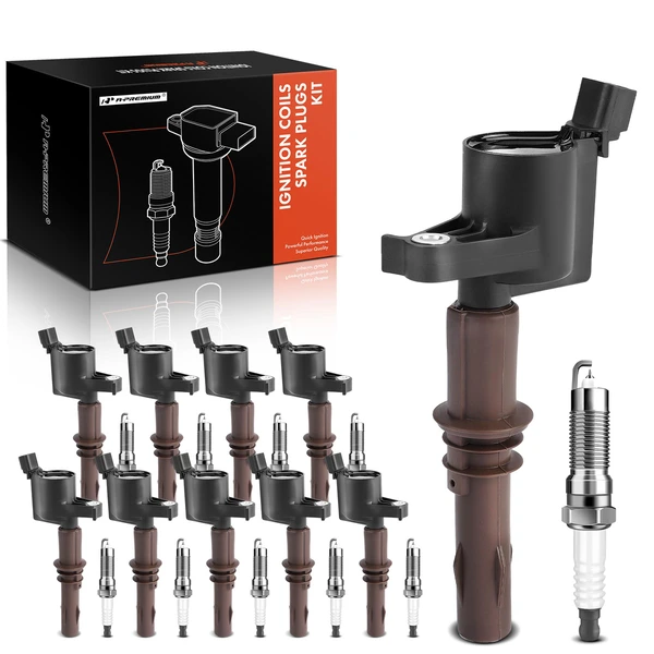 2008-2010 Ford F-350 Super Duty Ignition Coil and Spark Plug Kit Set of A Set of 20 Iridium Series, 2-Pin Terminal A-Premium APIC0664