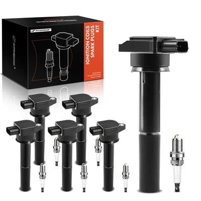 6 Pcs Black Ignition Coil & 6 Pcs IRIDIUM Spark Plug Kit
