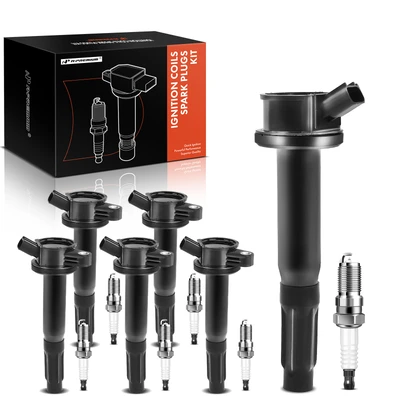 6 Pcs Black Ignition Coil & 6 Pcs IRIDIUM Spark Plug Kit