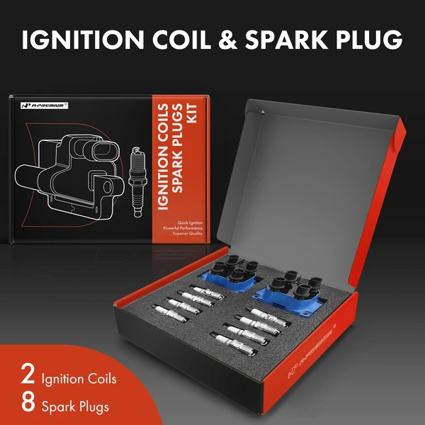 Ignition Coil and Spark Plug Kit Set of A Set of 10 Iridium Series, 3-Blade Terminal A-Premium APIC0557