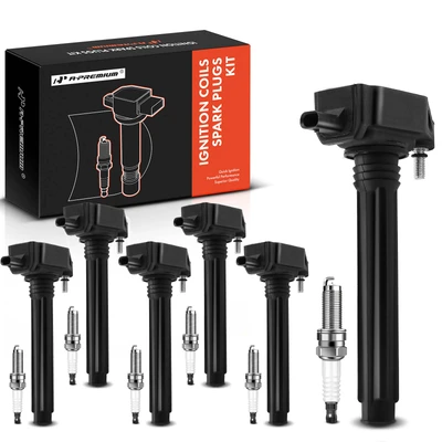 6 Pcs Black Ignition Coil & 6 Pcs IRIDIUM Spark Plug Kit