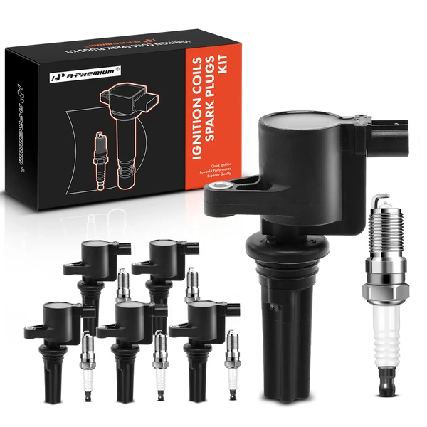 2000-2005 Lincoln LS Ignition Coil and Spark Plug Kit Set of 12 Iridium Series, 2-Blade Terminal A-Premium APIC0815
