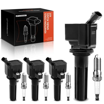 2007-2012 GMC Canyon Ignition Coil and Spark Plug Kit Set of 4 Iridium Series, 3-Blade Terminal A-Premium APIC0669