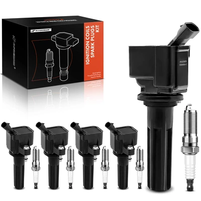 5 Pcs Black Ignition Coil & 5 Pcs IRIDIUM Spark Plug Kit