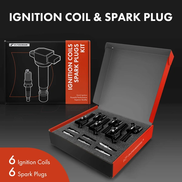 Ignition Coil and Spark Plug Kit Set of A Set of 12 Iridium Series, 3-Blade Terminal A-Premium APIC0671
