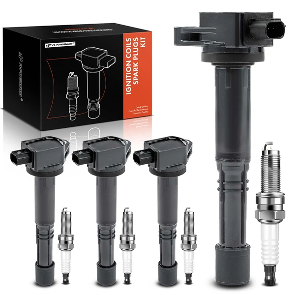 2013-2015 Acura ILX Ignition Coil and Spark Plug Kit Set of A Set of 8 Iridium Series, 3-Blade Terminal A-Premium APIC0767