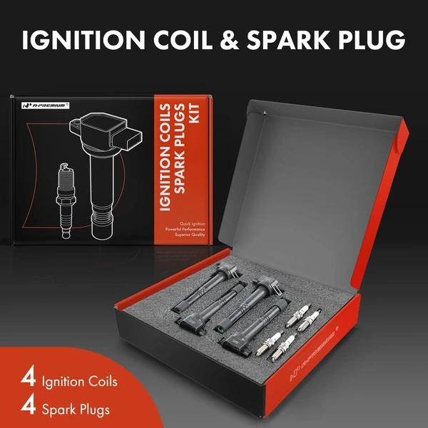 Ignition Coil and Spark Plug Kit Set of 8 Iridium Series, 3-Blade Terminal A-Premium APIC0767