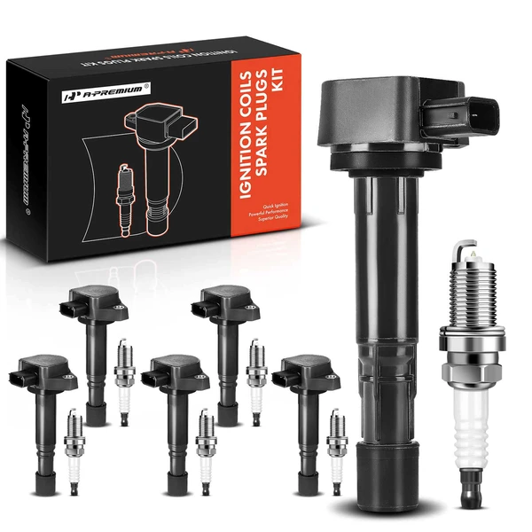 2006-2008 Honda Pilot Ignition Coil and Spark Plug Kit Set of A Set of 12 Iridium Series, 3-Blade Terminal A-Premium APIC0619