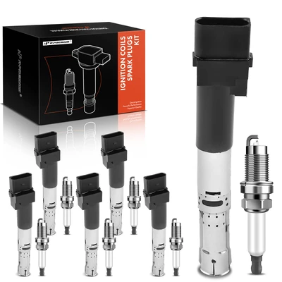 6 Pcs Black Ignition Coil & 6 Pcs IRIDIUM Spark Plug Kit