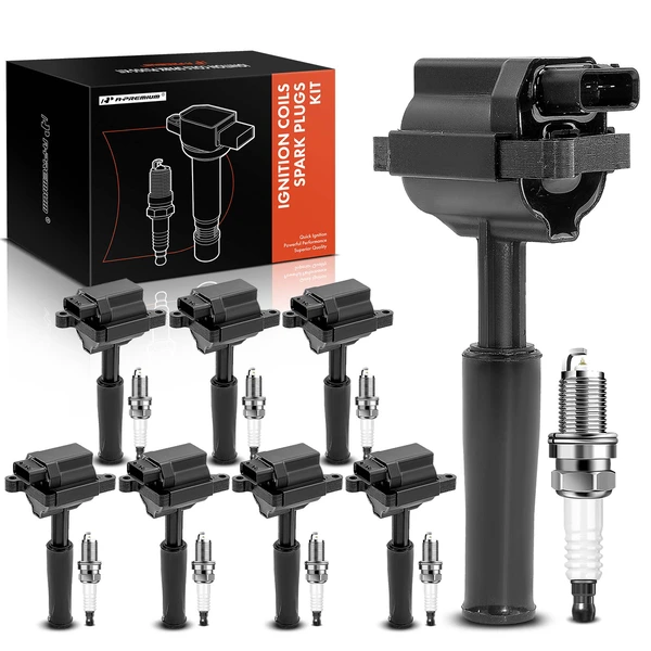 1999-2002 Jaguar XK8 Ignition Coil and Spark Plug Kit Set of 16 Iridium Series, 4-Blade Terminal A-Premium APIC0813