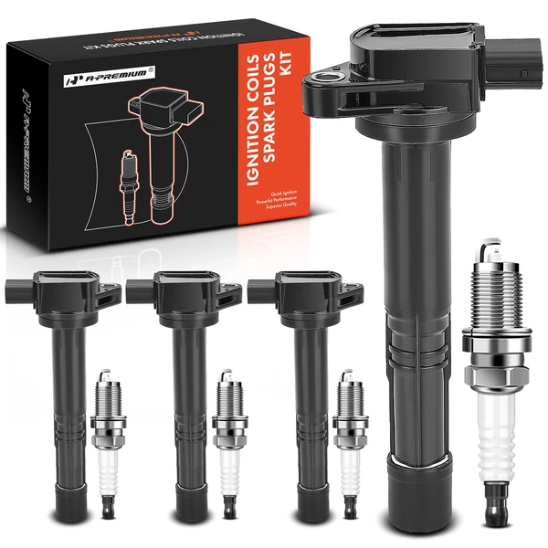 2004-2008 Acura TSX Ignition Coil and Spark Plug Kit Set of A Set of 8 Iridium Series, 3-Blade Terminal A-Premium APIC0748
