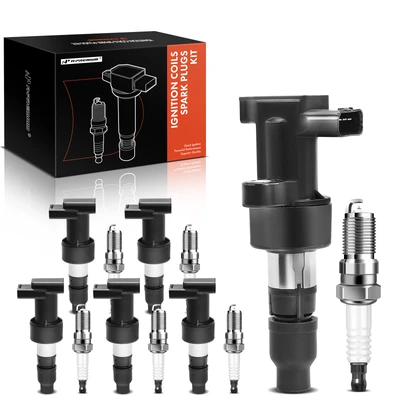 6 Pcs Black Ignition Coil & 6 Pcs IRIDIUM Spark Plug Kit