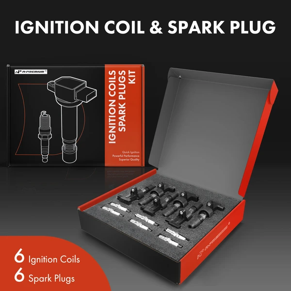 Ignition Coil and Spark Plug Kit Set of 12 Iridium Series, 4-Blade Terminal A-Premium APIC0663