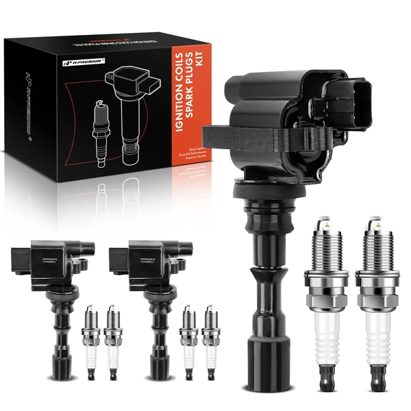2003-2006 Hyundai Santa Fe Ignition Coil and Spark Plug Kit Set of 9 Iridium Series, 3-Blade Terminal A-Premium APIC0554