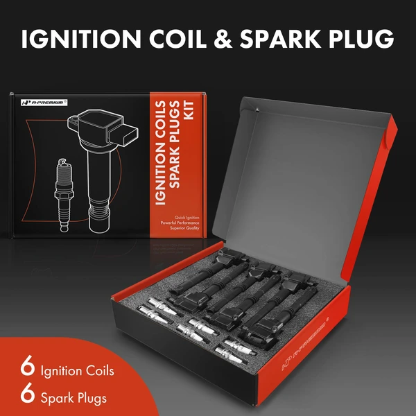 Ignition Coil and Spark Plug Kit Set of 12 Double Iridium Series, 3-Blade Terminal A-Premium APIC0676