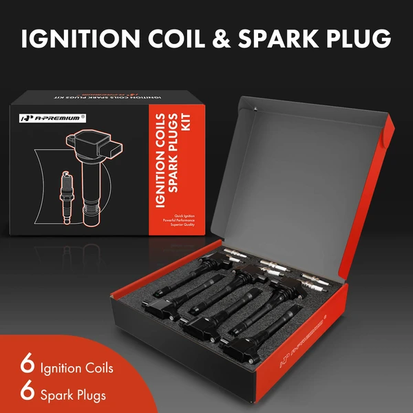 Ignition Coil and Spark Plug Kit Set of A Set of 12 Iridium Series, 3-Blade Terminal A-Premium APIC0620