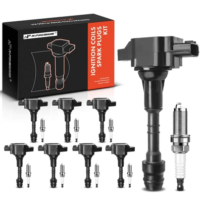 8 Pcs Ignition Coil & 8 Pcs IRIDIUM Spark Plug Kit