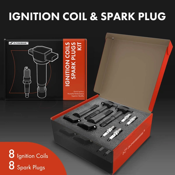 Ignition Coil and Spark Plug Kit Set of 16 Iridium Series, 4-Blade Terminal A-Premium APIC0677