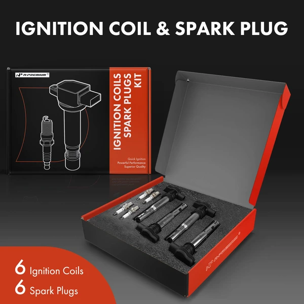 Ignition Coil and Spark Plug Kit Set of 8 Iridium Series, 4-Blade Terminal A-Premium APIC0626